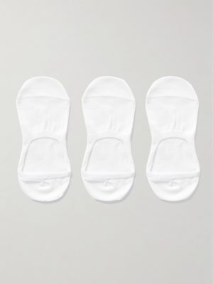 Three-Pack No-Show Cotton-Blend Socks