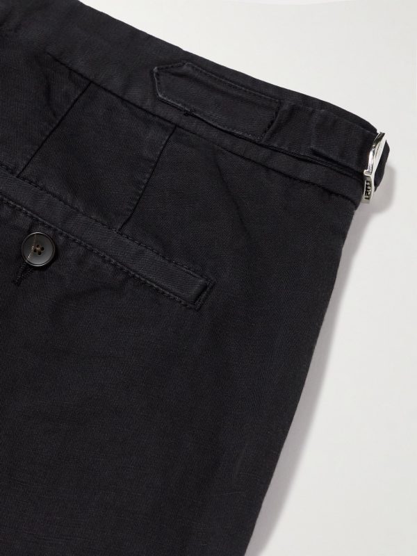 Mike Straight-Leg Organic Cotton and Linen-Blend Twill Trousers - CU
