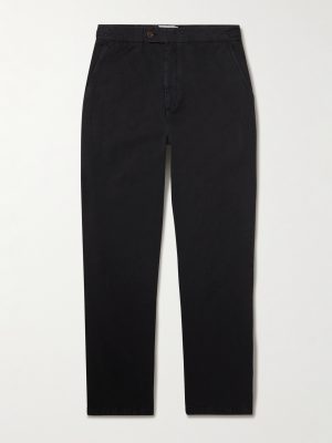 Mike Straight-Leg Organic Cotton and Linen-Blend Twill Trousers Mike Straight-Leg Organic Cotton and Linen-Blend Twill Trousers