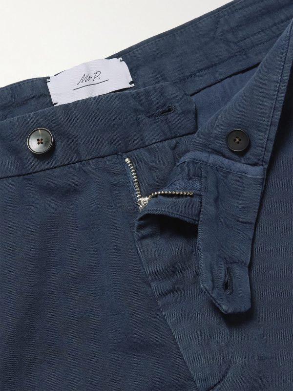 Mike Straight-Leg Organic Cotton and Linen-Blend Twill Trousers - E1 Mike Straight-Leg Organic Cotton and Linen-Blend Twill Trousers - E1