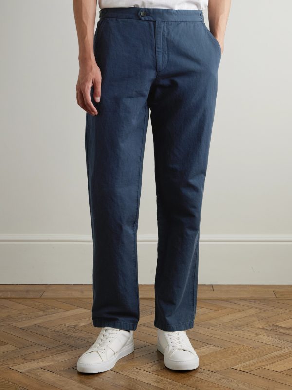 Mike Straight-Leg Organic Cotton and Linen-Blend Twill Trousers - FR Mike Straight-Leg Organic Cotton and Linen-Blend Twill Trousers - FR