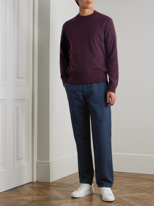 Mike Straight-Leg Organic Cotton and Linen-Blend Twill Trousers - OU Mike Straight-Leg Organic Cotton and Linen-Blend Twill Trousers - OU