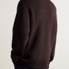 Tarek Ribbed Merino Wool Half-Zip Sweater - BK Tarek Ribbed Merino Wool Half-Zip Sweater - BK