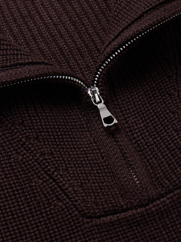 Tarek Ribbed Merino Wool Half-Zip Sweater - CU Tarek Ribbed Merino Wool Half-Zip Sweater - CU