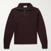 Tarek Ribbed Merino Wool Half-Zip Sweater Tarek Ribbed Merino Wool Half-Zip Sweater