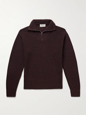 Tarek Ribbed Merino Wool Half-Zip Sweater Tarek Ribbed Merino Wool Half-Zip Sweater