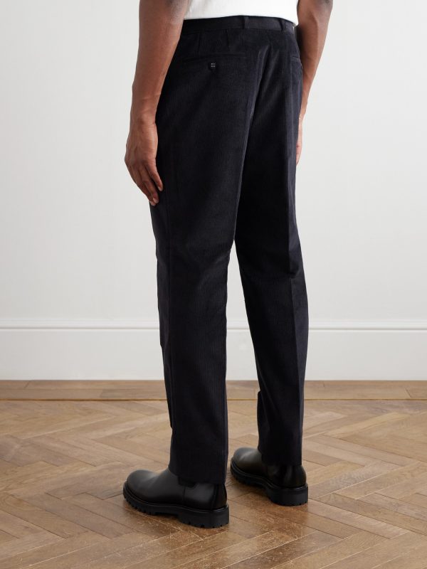 Hoche Belted Straight-Leg Cotton-Blend Corduroy Trousers - BK Hoche Belted Straight-Leg Cotton-Blend Corduroy Trousers - BK