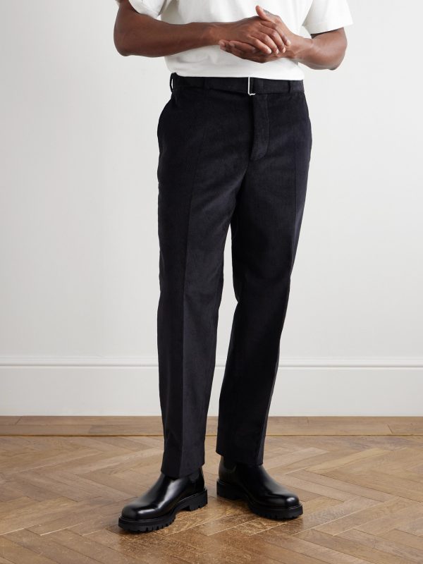 Hoche Belted Straight-Leg Cotton-Blend Corduroy Trousers - FR Hoche Belted Straight-Leg Cotton-Blend Corduroy Trousers - FR