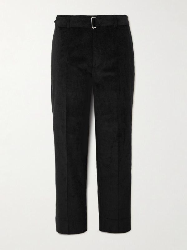 Hoche Belted Straight-Leg Cotton-Blend Corduroy Trousers Hoche Belted Straight-Leg Cotton-Blend Corduroy Trousers