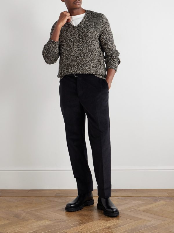 Hoche Belted Straight-Leg Cotton-Blend Corduroy Trousers - OU Hoche Belted Straight-Leg Cotton-Blend Corduroy Trousers - OU