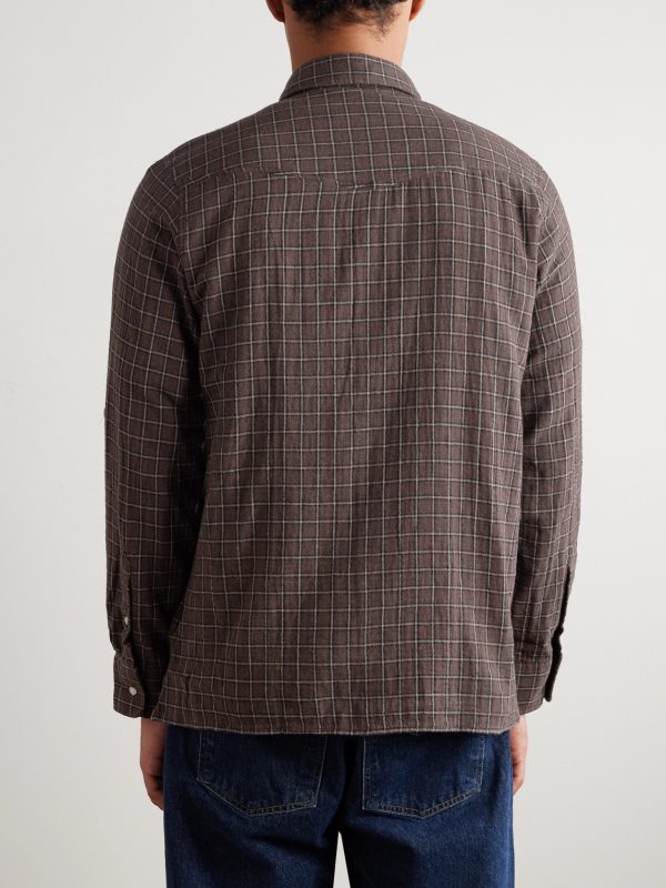 Younes Checked Cotton-Flannel Shirt - BK Younes Checked Cotton-Flannel Shirt - BK