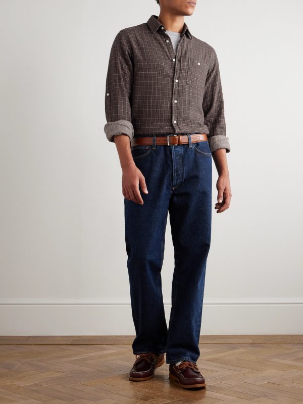 Younes Checked Cotton-Flannel Shirt - OU Younes Checked Cotton-Flannel Shirt - OU