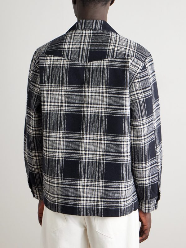 Judas Camp-Collar Checked Cotton-Flannel Overshirt - BK