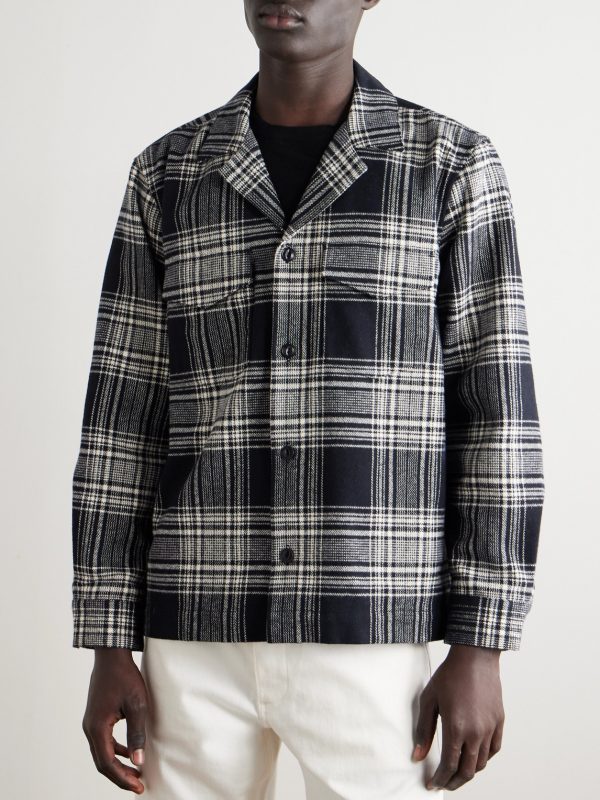 Judas Camp-Collar Checked Cotton-Flannel Overshirt - FR