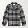 Judas Camp-Collar Checked Cotton-Flannel Overshirt