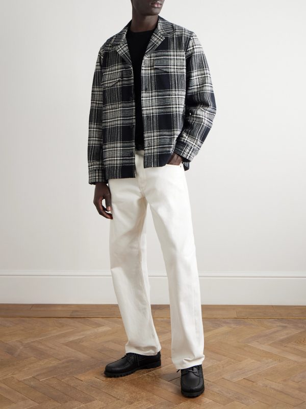 Judas Camp-Collar Checked Cotton-Flannel Overshirt - OU