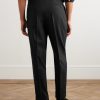 Hugo Tapered Belted Grain de Poudre Wool Suit Trousers - BK Hugo Tapered Belted Grain de Poudre Wool Suit Trousers - BK