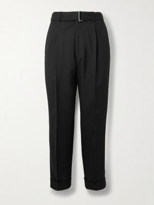 Hugo Tapered Belted Grain de Poudre Wool Suit Trousers Hugo Tapered Belted Grain de Poudre Wool Suit Trousers