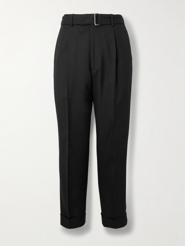 Hugo Tapered Belted Grain de Poudre Wool Suit Trousers Hugo Tapered Belted Grain de Poudre Wool Suit Trousers
