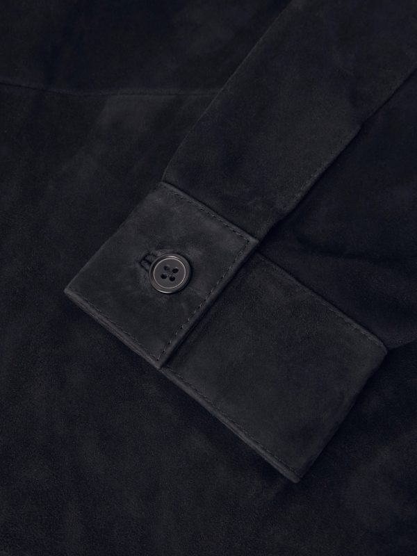 Julien Camp-Collar Suede Overshirt - E1 Julien Camp-Collar Suede Overshirt - E1
