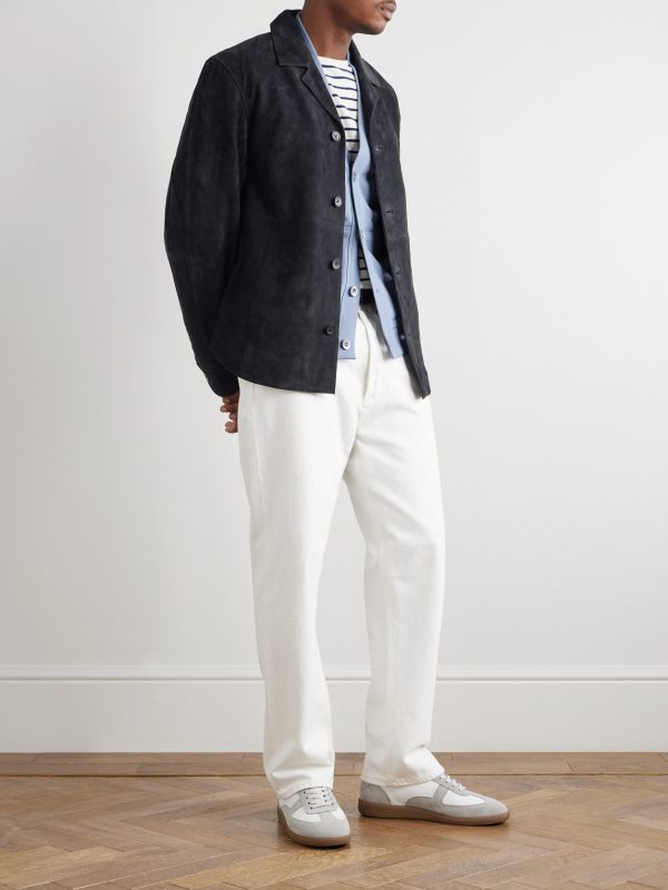 Julien Camp-Collar Suede Overshirt - OU Julien Camp-Collar Suede Overshirt - OU