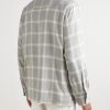 Eren Camp-Collar Checked Ramie Shirt - BK Eren Camp-Collar Checked Ramie Shirt - BK