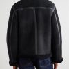 Isaac Leather-Trimmed Shearling Jacket - BK