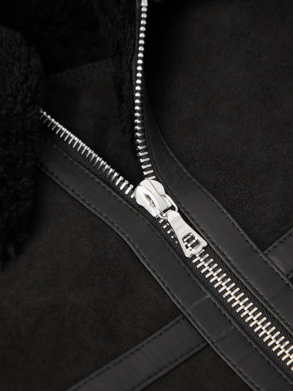 Isaac Leather-Trimmed Shearling Jacket - CU