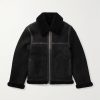 Isaac Leather-Trimmed Shearling Jacket