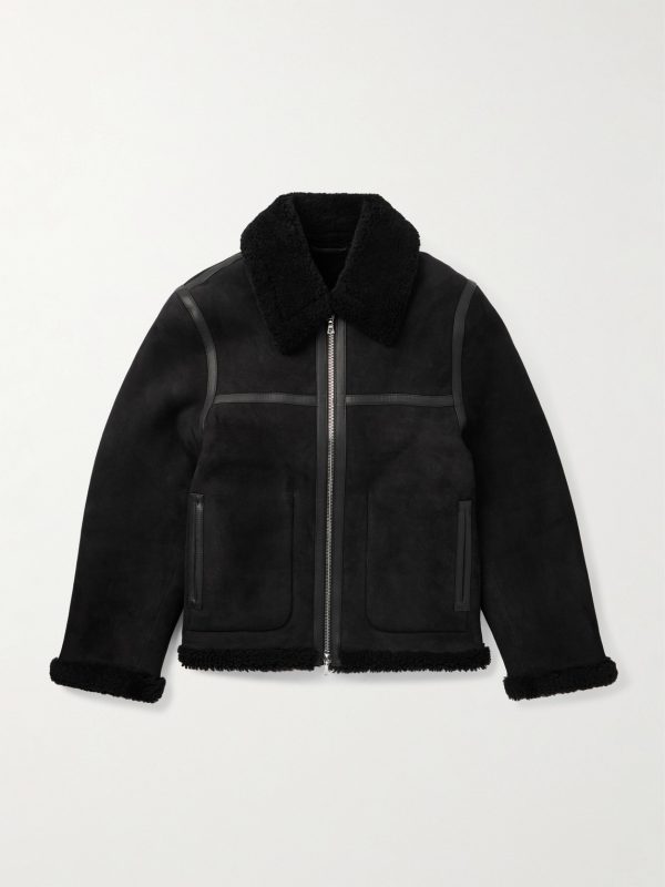 Isaac Leather-Trimmed Shearling Jacket