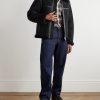 Isaac Leather-Trimmed Shearling Jacket - OU