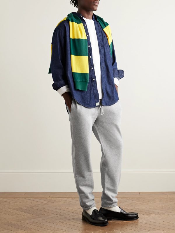 Core Tapered Logo-Embroidered Cotton-Jersey Sweatpants - OU Core Tapered Logo-Embroidered Cotton-Jersey Sweatpants - OU