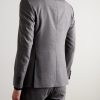 Slim-Fit Double-Breasted Wool Suit Jacket - BK