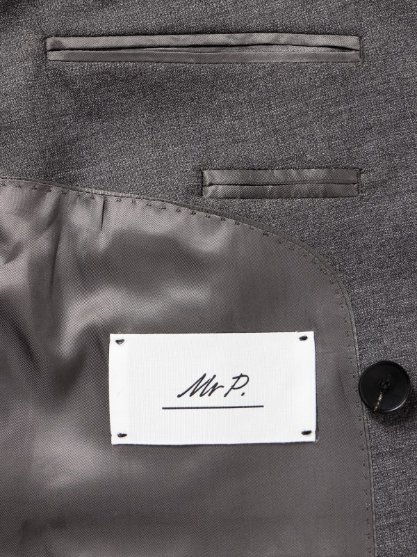 Slim-Fit Double-Breasted Wool Suit Jacket - E2
