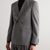 Slim-Fit Double-Breasted Wool Suit Jacket - FR