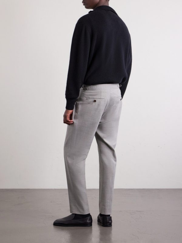 Daniel Tapered Pleated Wool-Flannel Suit Trousers - BK