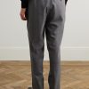 Steve Pleated Wool Tapered Trousers - BK Steve Pleated Wool Tapered Trousers - BK
