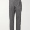 Steve Pleated Wool Tapered Trousers Steve Pleated Wool Tapered Trousers