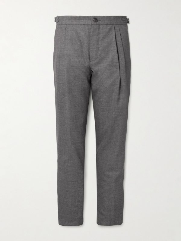 Steve Pleated Wool Tapered Trousers Steve Pleated Wool Tapered Trousers
