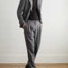 Steve Pleated Wool Tapered Trousers - OU Steve Pleated Wool Tapered Trousers - OU