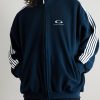 Logo-Embroidered Striped Fleece Track Jacket - FR