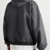 Logo-Embroidered Printed Denim Zip-Up Hoodie - BK