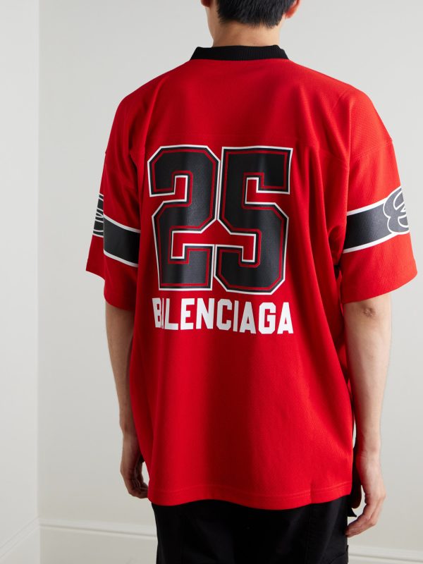 American Football Oversized Printed Piqué T-Shirt - BK