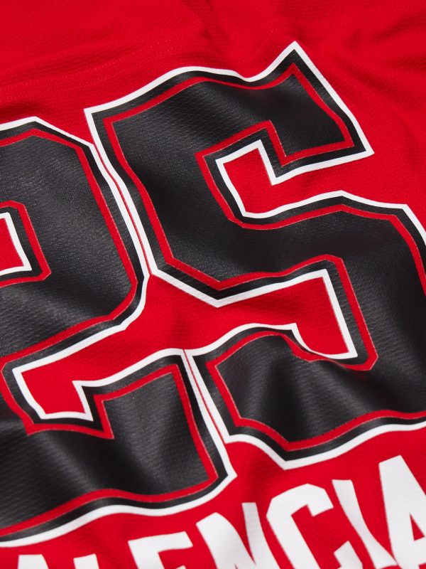 American Football Oversized Printed Piqué T-Shirt - E1