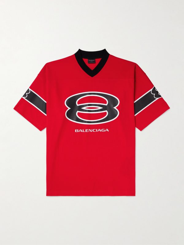 American Football Oversized Printed Piqué T-Shirt