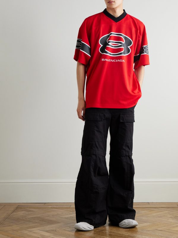 American Football Oversized Printed Piqué T-Shirt - OU