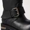 Venom Logo-Debossed Distressed Leather Boots - CU Venom Logo-Debossed Distressed Leather Boots - CU