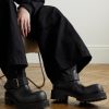 Venom Logo-Debossed Distressed Leather Boots - OU Venom Logo-Debossed Distressed Leather Boots - OU
