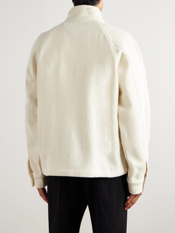 Embellished Wool Harrington Jacket - BK