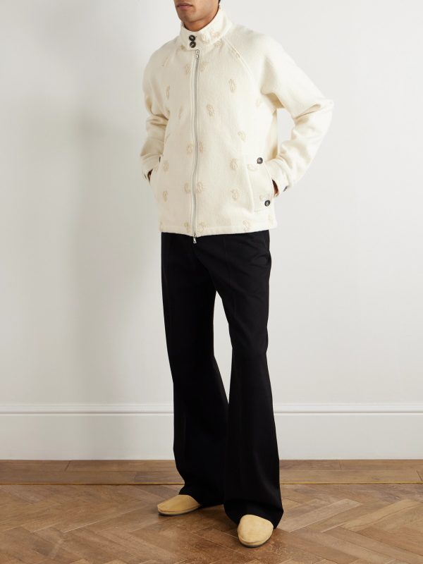 Embellished Wool Harrington Jacket - OU